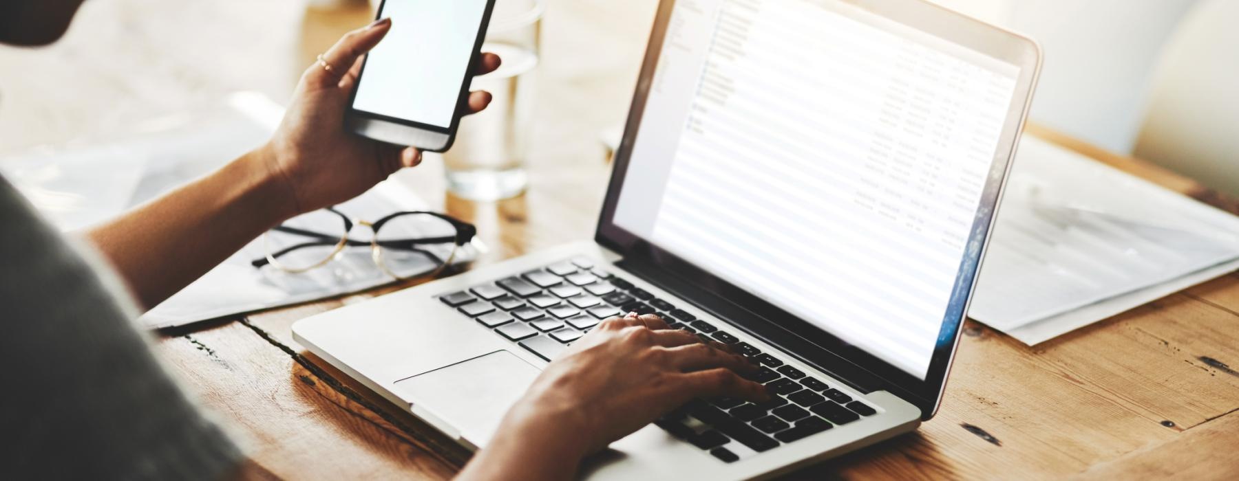 a person using a laptop